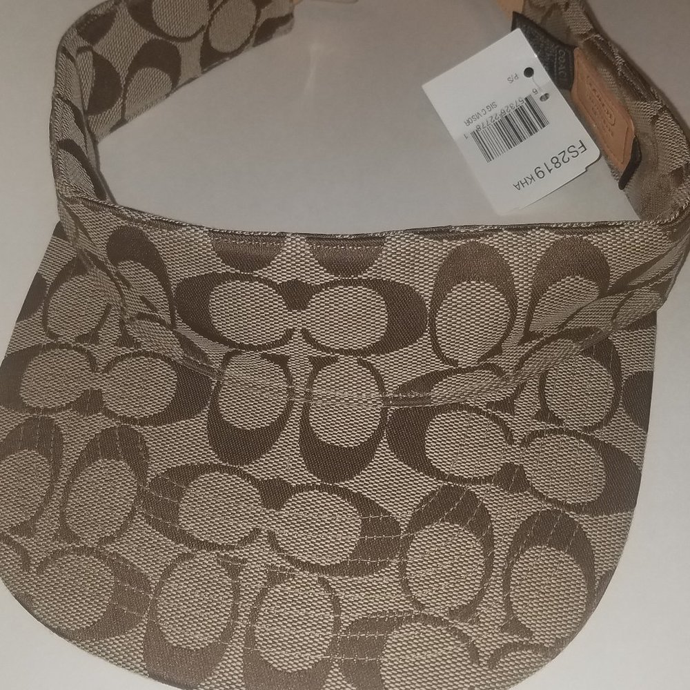 COACH SIGNATURE VISOR  P/S  KHAKI
